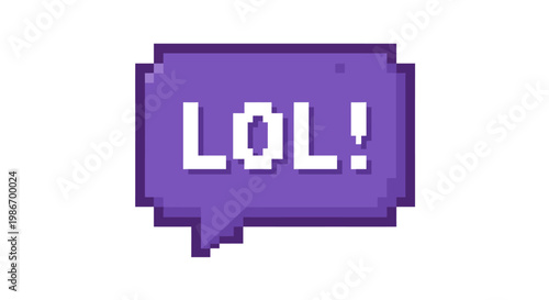 Pixelated LOL speech bubble icon.