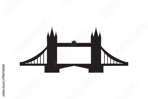 Tower Bridge London Line Art Vector | Minimal Outline Landmark Icon Set