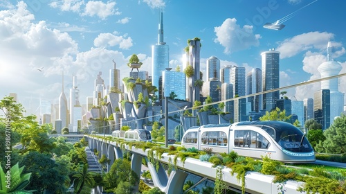 An illustrative 3D rendering of a futuristic medical research facility with cuttingedge sustainable technologies  ,minimalist