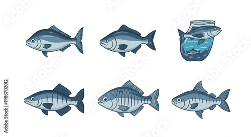 School of Blue Fish Swimming Together 4.