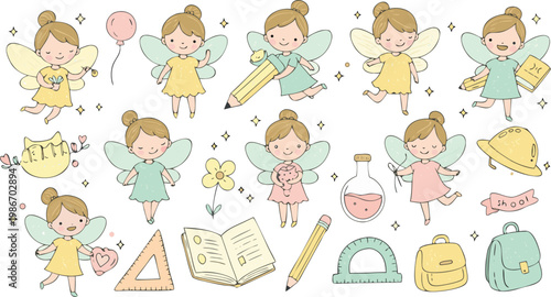 Seamless cartoon pattern with little girls and children vector illustration design of cute smiling kids and family childhood fun seamless background