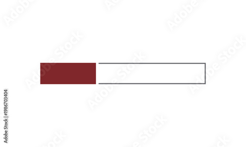 Simple graphic representation of a horizontal progress bar showing partial completion in dark red and white.