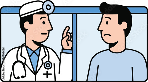 Doctor consulting patient, medical advice, healthcare concept illustration