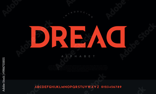 Dread Bold Sharp Serif Alphabet Design with Aggressive Style for Gaming and Hard Rock Graphics