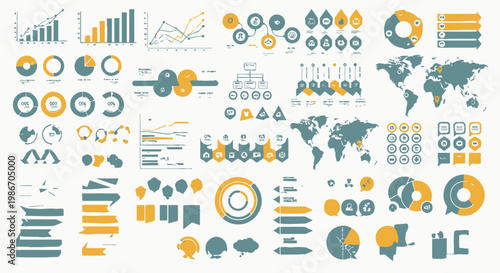 Collection of various business infographic elements.