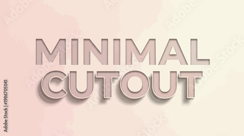 Minimal Cutout Text Effect Editable Paper Style Typography Soft Shadow Template