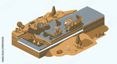 Isometric illustration of oil refinery plant.