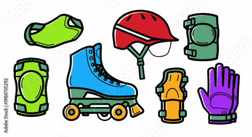 Roller Skating Protective Gear Equipment.