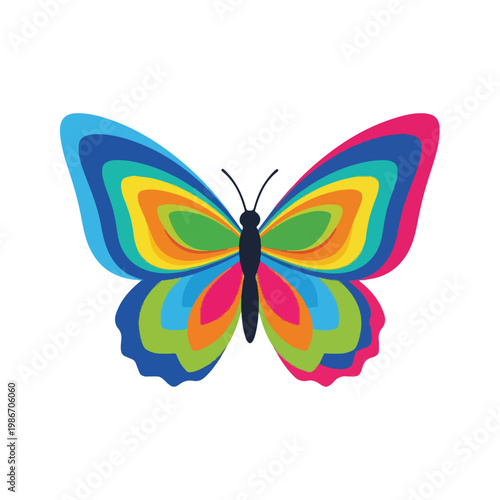 A colorful butterfly with rainbow wings (3)