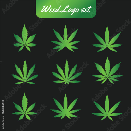weed logo set