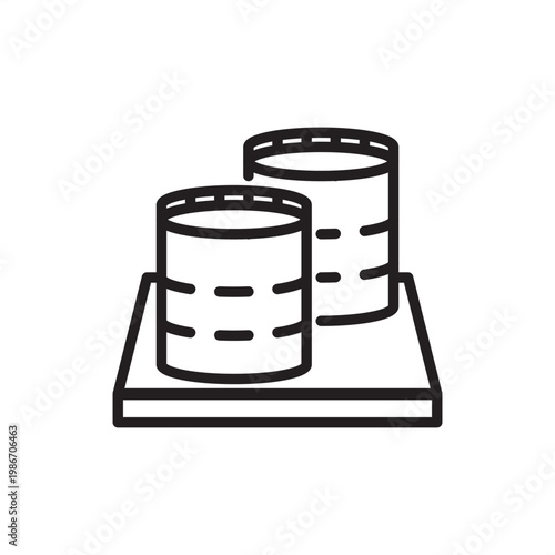 Storage tank icon symbolizing bulk containment, representing hardware, factory tools, reservoir gear, process systems, and industrial logistics for liquid storage and hazardous material isolation.