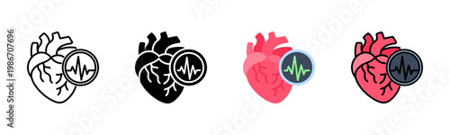 Heart Rate Icon Pack In Multiple Styles