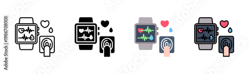 Wearable Health Icon Pack In Multiple Styles