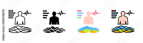 Physiological Signals Icon Pack In Multiple Styles