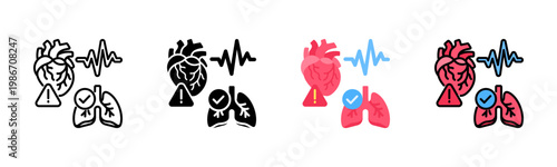 Cardiopulmonary Status Icon Pack In Multiple Styles