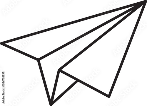 Minimalist Vector Paper Airplane Direct Message Icon