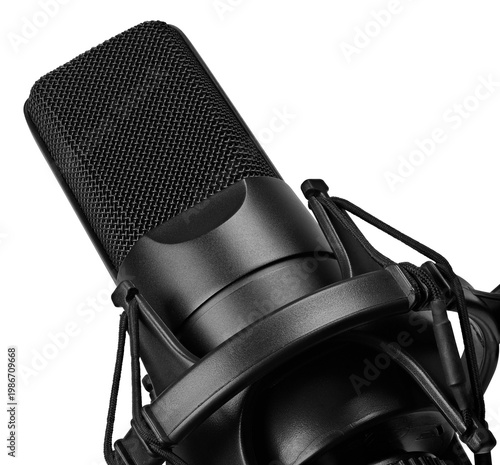 Black studio Microphone. Modern mic