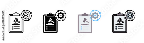 Compliance Automation icon set multiple style collection