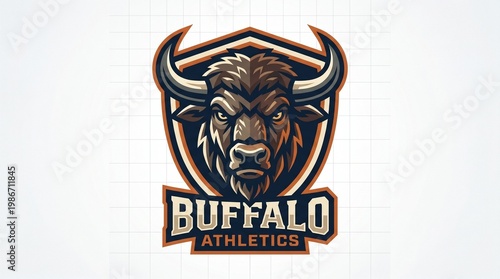 Buffalo athletics logo emblem with athletics illustration powerful strength