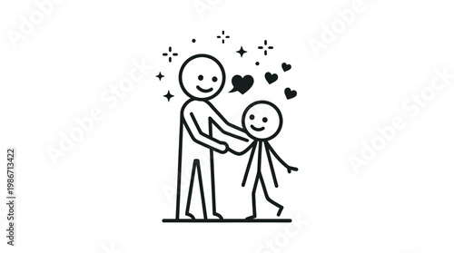 Father helping child sharing love and care.