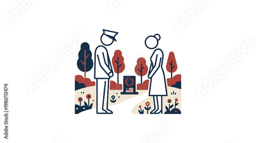 Mourning Couple at War Memorial