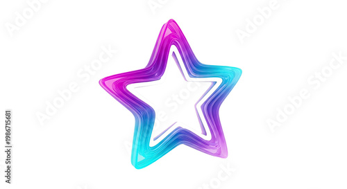 Gradient Star Shape with Inner Outline