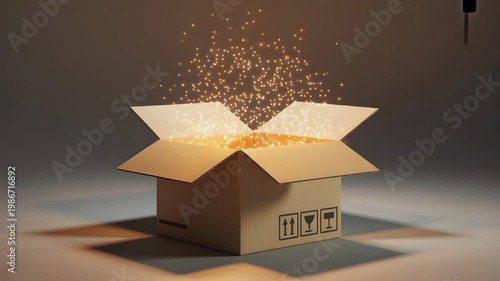 Generative AI- cardboard box with a house