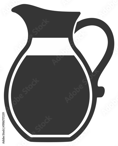 Dark silhouette graphic of a jug or pitcher containing a refreshing liquid