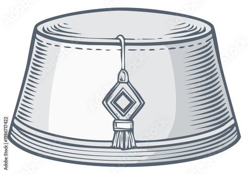 Traditional Fez Style Hat with Tassel Eastern Culture Headwear