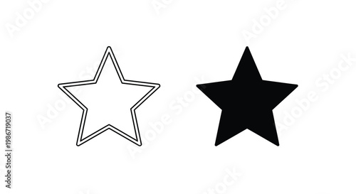 Modern vector illustration featuring a set of outlined and filled star graphics for ratings and awards.