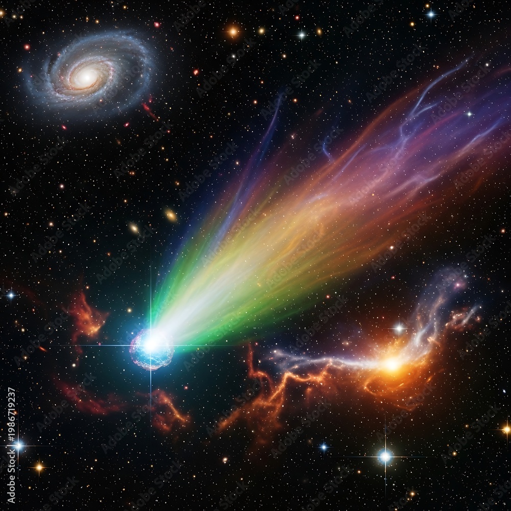 Obraz premium Vibrant Cosmic Explosion in Deep Space.