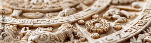 Ancient Mayan calendar stone carving