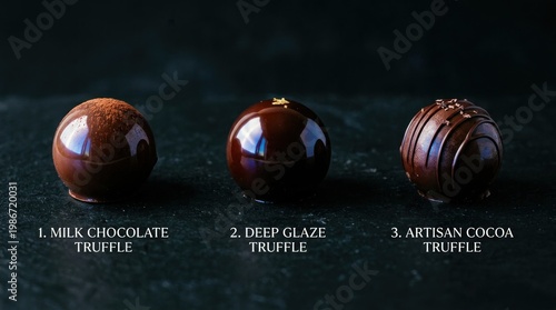 Wallpaper Mural Delicious Chocolate Truffles - Milk, Deep Glaze, and Artisan Cocoa. Torontodigital.ca