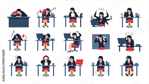 A Detailed Visual Narrative of Occupational Stress, Fatigue, and the Emotional Toll of High-Pressure Environments