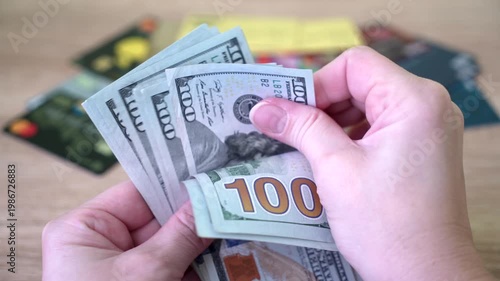 Credit card and money cash, credit card putted on euro money.