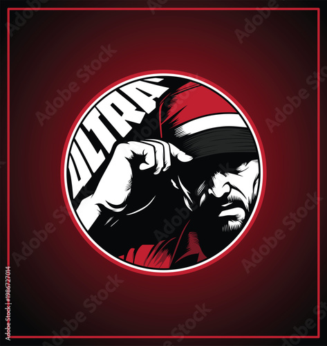 ultras ultra hooligan casual old school football fans sticker logo vector design