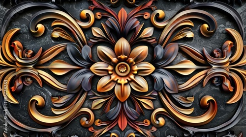 Art nouveau-inspired decorative border design