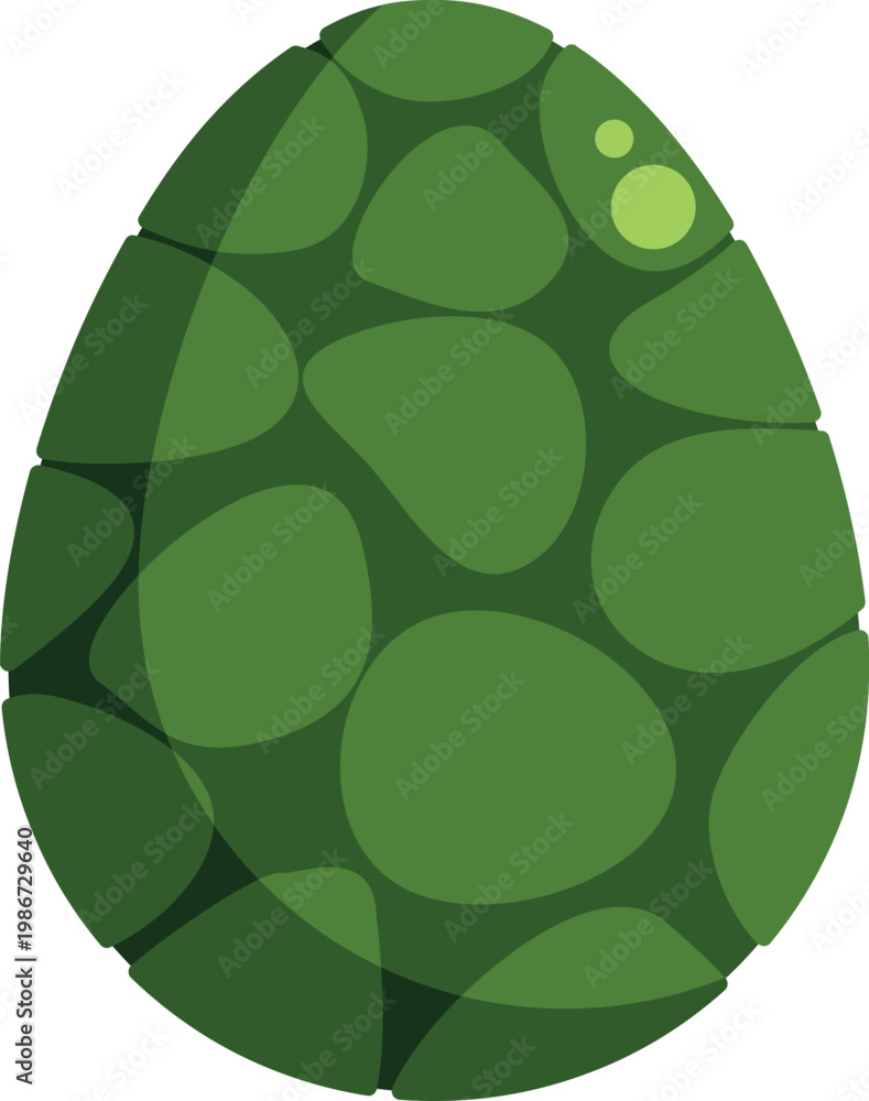 Naklejka premium Green scaly dragon egg on a white background, representing fantasy and magic