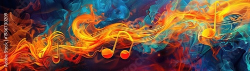 Art piece combining elements of fire and music