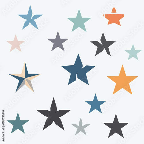A colorful pattern of various sized stars