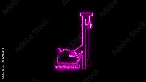 Neon pink glowing microscope in laboratory research setting vibrant fluorescent scientific equipment for medical or biology experiment