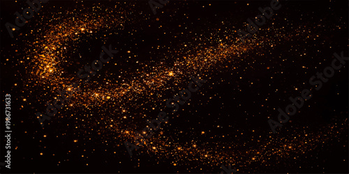 Abstract Celestial Glittering: Sparkling cosmic dust dances against a dark expanse, forming an ethereal shape, a symphony of stars suspended in the vastness of space. for Website. Background, Branding