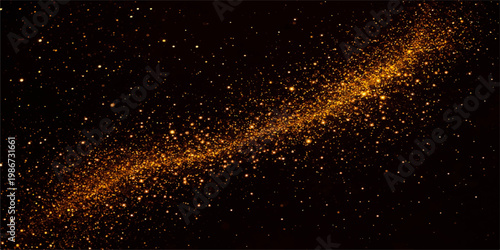 Abstract Celestial Dance: The cosmos comes alive in this stunning display of a golden galaxy stretching across the inky blackness. for Website. Background, Branding