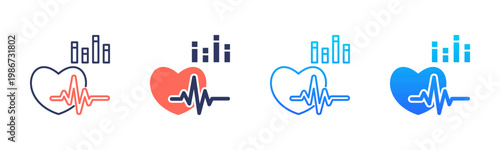 Cardiac Rhythm Icon Pack In Multiple Styles