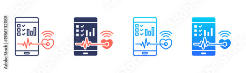 Digital Health Tracking Icon Pack In Multiple Styles