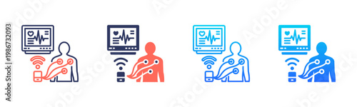 Medical Telemetry Icon Pack In Multiple Styles