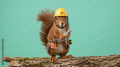 Creative Labour Day Concept with Single Hero Object on Solid Color Background Featuring Symbolic Work Tools and Modern Workforce Appreciation Theme with Ample Copy Space for Text Overlay Commercial St