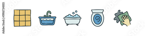Bathroom and Home Cleaning Icons
