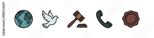 Global Law and Communication Icons