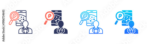 Tele Dermatology icon set multiple style collection